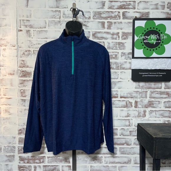 Pebble Beach Navy Performance Pullover 1/4 zip - Picture 1 of 8